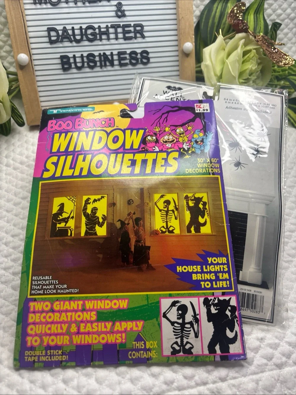 1993 BOO Bunch Haunted Vintage Window Silhouettes Decor Skeleton Werewolf Sealed